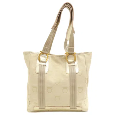 Pre-owned Ferragamo Canvas Handbag () In Yellow
