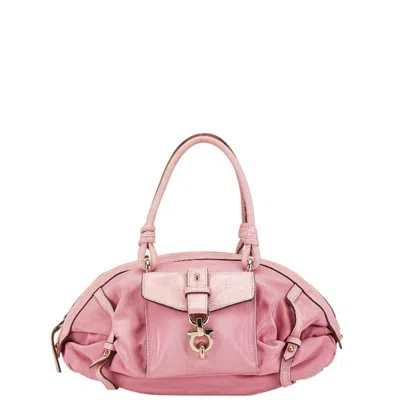 Pre-owned Ferragamo Canvas Leather Handbag ()
