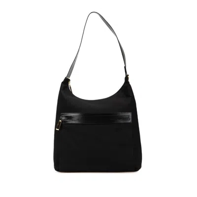 Pre-owned Ferragamo Canvas Leather Handbag () In Black