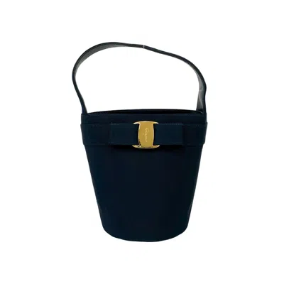 Pre-owned Ferragamo Canvas Leather Handbag () In Blue