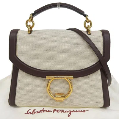 Pre-owned Ferragamo Canvas Leather Handbag () In Multi
