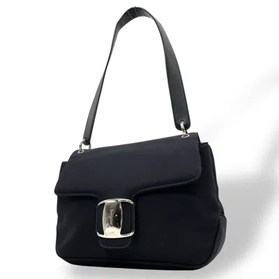 Pre-owned Ferragamo Canvas Leather Handbag Shoulder Bag ()