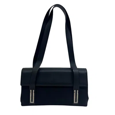 Pre-owned Ferragamo Canvas Leather Shoulder Bag Tote Bag () In Black