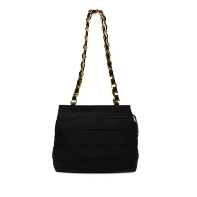 Pre-owned Ferragamo Canvas Leather Shoulder Bag Tote Bag () In Black