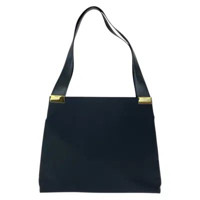Pre-owned Ferragamo Canvas Leather Shoulder Bag Tote Bag () In Black