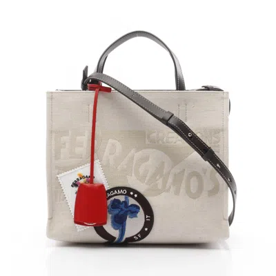 Pre-owned Ferragamo Canvas Leather Tote Bag () In Multi