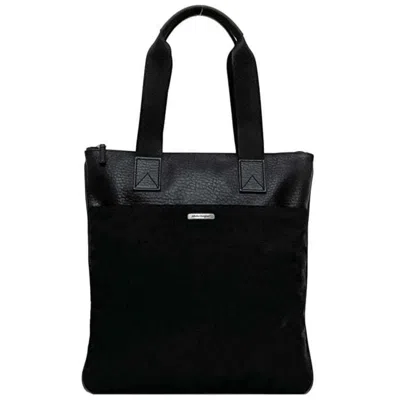 Pre-owned Ferragamo Canvas Leather Tote Bag () In Black