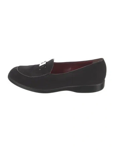 Pre-owned Ferragamo Canvas Loafers In Black