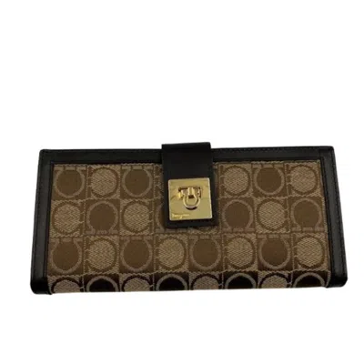 Pre-owned Ferragamo Canvas Long Wallet (bi-fold) ()