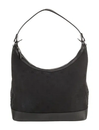 Pre-owned Ferragamo Canvas Shoulder Bag In Black