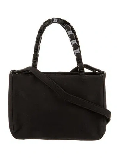 Pre-owned Ferragamo Canvas Shoulder Bag In Black