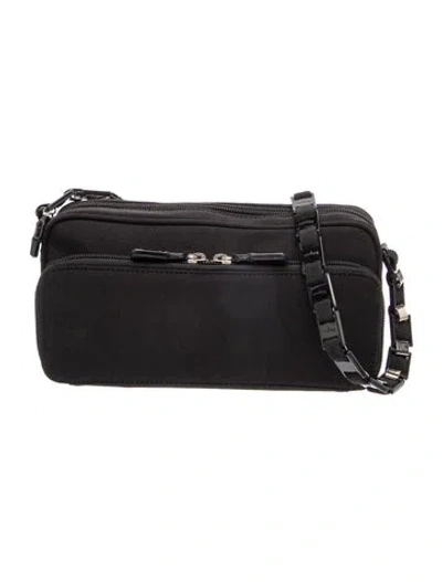 Pre-owned Ferragamo Canvas Shoulder Bag In Black