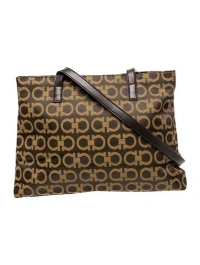 Pre-owned Ferragamo Canvas Shoulder Bag In Multi