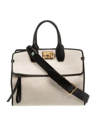 Pre-owned Ferragamo Canvas Shoulder Bag In Neutral