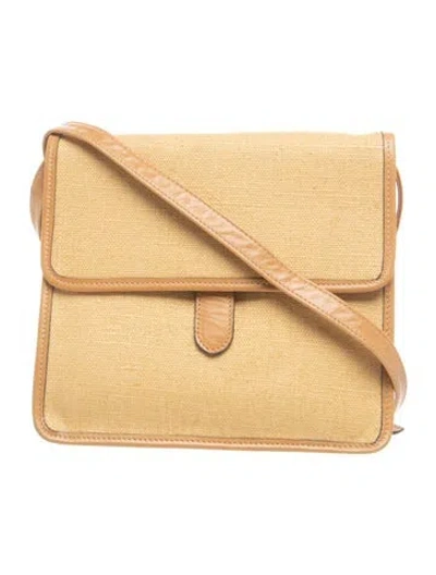 Pre-owned Ferragamo Canvas Shoulder Bag In Neutrals
