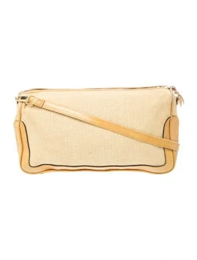 Pre-owned Ferragamo Canvas Shoulder Bag In Neutrals