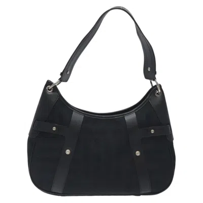 Pre-owned Ferragamo Canvas Shoulder Bag () In Black