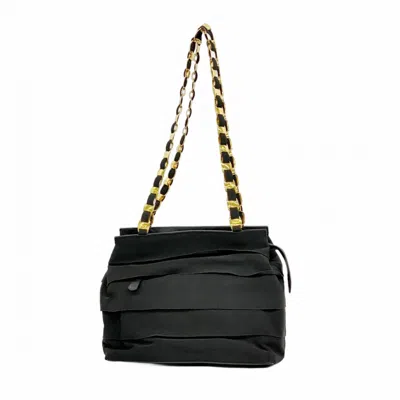 Pre-owned Ferragamo Canvas Shoulder Bag () In Black