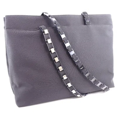 Pre-owned Ferragamo Canvas Shoulder Bag () In Black