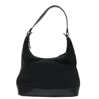 Pre-owned Ferragamo Canvas Shoulder Bag () In Black