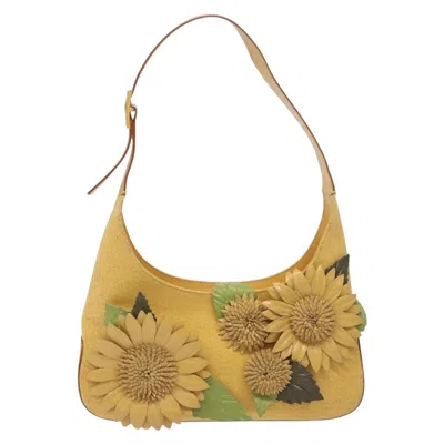 Pre-owned Ferragamo Canvas Shoulder Bag () In Yellow