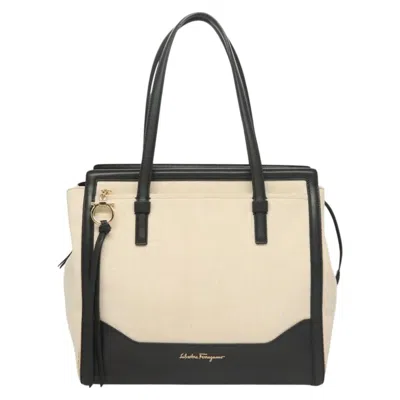 Pre-owned Ferragamo Canvas Tote Bag () In Beige