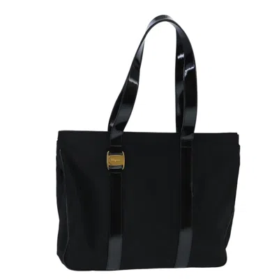 Pre-owned Ferragamo Canvas Tote Bag () In Black