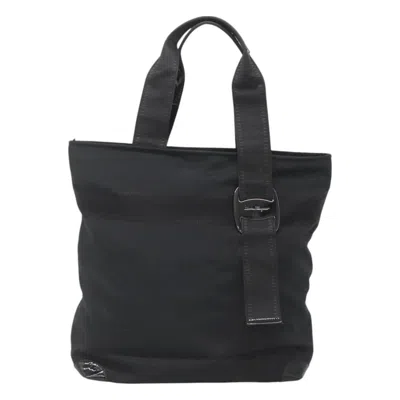 Pre-owned Ferragamo Canvas Tote Bag () In Black