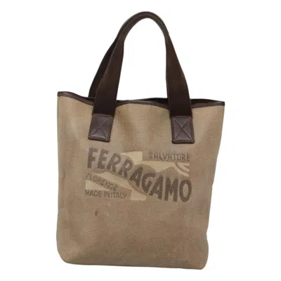 Pre-owned Ferragamo Canvas Tote Bag () In Brown