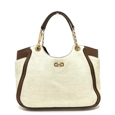 Pre-owned Ferragamo Canvas Tote Bag () In Sand