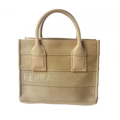 Pre-owned Ferragamo Canvas Tote Bag () In Sand