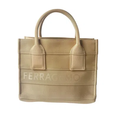 Pre-owned Ferragamo Canvas Tote Bag () In Sand
