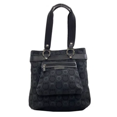 Pre-owned Ferragamo Canvas Tote Bag () In Black