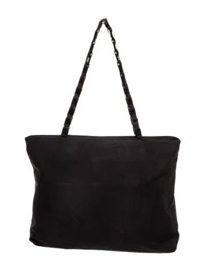 Pre-owned Ferragamo Canvas Tote In Black