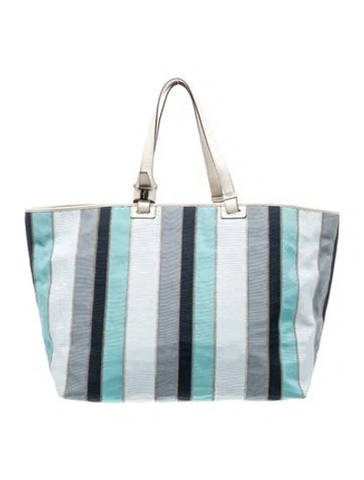 Pre-owned Ferragamo Canvas Tote In Blue