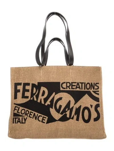 Pre-owned Ferragamo Canvas Tote In Brown