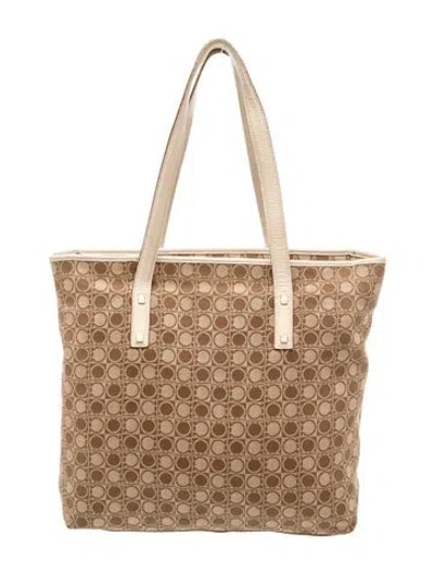 Pre-owned Ferragamo Canvas Tote In Brown
