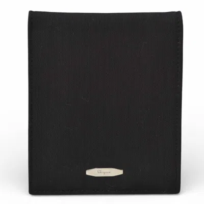 Pre-owned Ferragamo Canvas Wallet (bi-fold) () In Black