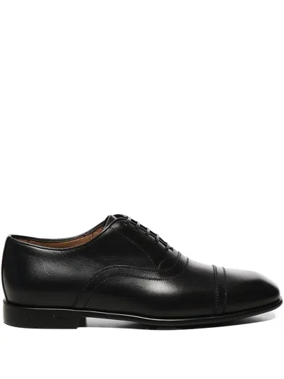 Ferragamo Cap-toe Lace-up Loafers In Black
