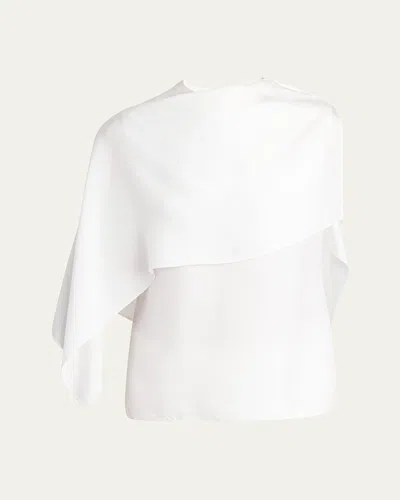 Ferragamo Cape Twill Top In Mascarpone
