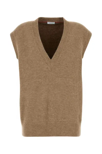 FERRAGAMO CAPPUCCINO ALPACA BLEND OVERSIZE VEST