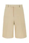 Ferragamo Bermuda Shorts In Cotton With Belt Loops In Beige