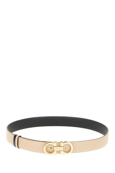 Ferragamo Cappuccino Leather Belt In Neutral