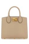 Ferragamo Cappuccino Leather Small Studio Box Handbag