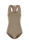 Ferragamo Cappuccino Stretch Viscose Blend Bodysuit In Gray