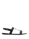 Ferragamo Capri Nappa Leather Flat Sandals With Vara Bow In Black