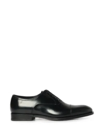 Ferragamo Cap-toe Leather Oxford Shoes In Animal Print