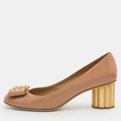 Ferragamo Capua Embellished In Brown