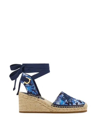 Ferragamo Carantion Print Espadrilles In Blue