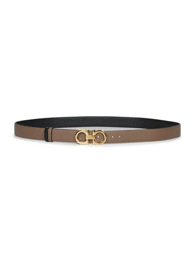 Ferragamo Caraway Seed Leather Gancini Reversible Belt